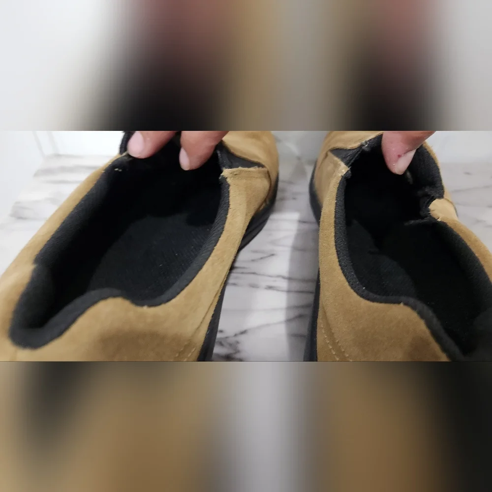 Stone Creek tan suede leather slip on loafers men's size 10.5